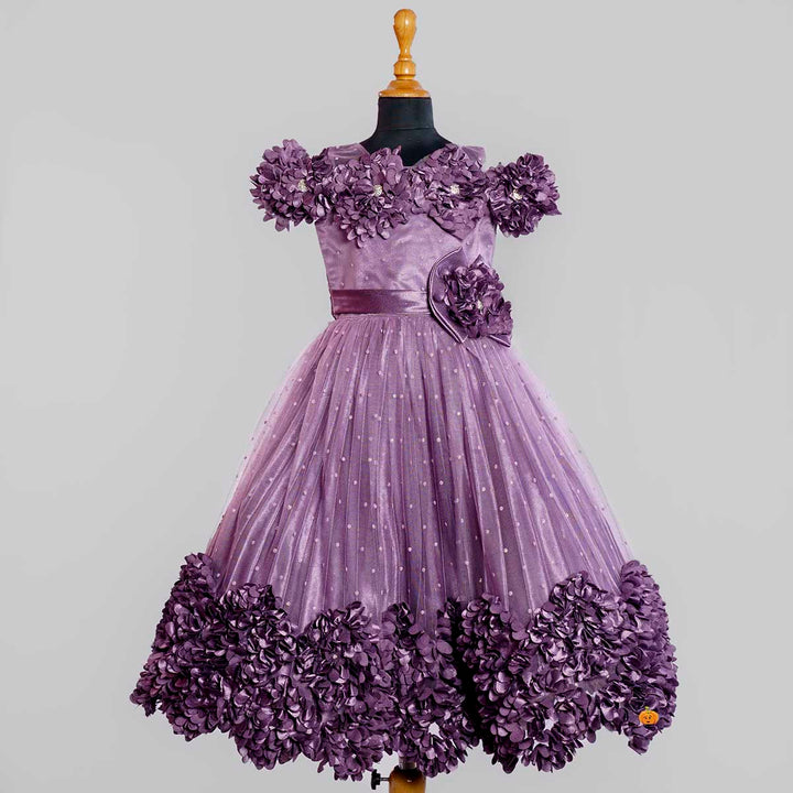 Onion Floral Long Girls Gown Dress