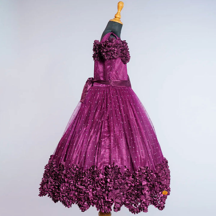 Onion Floral Long Girls Gown Dress Side View