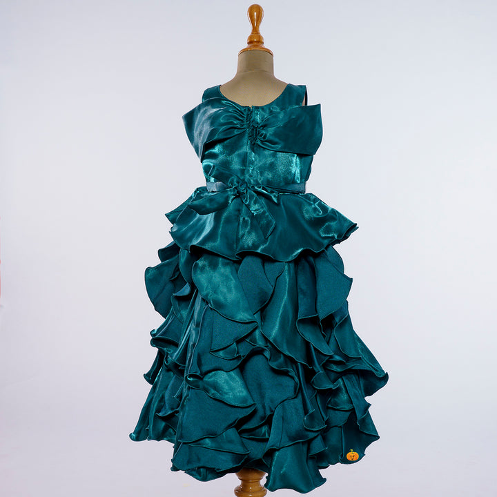 Off-shoulder Frill Gown for Girls Back View