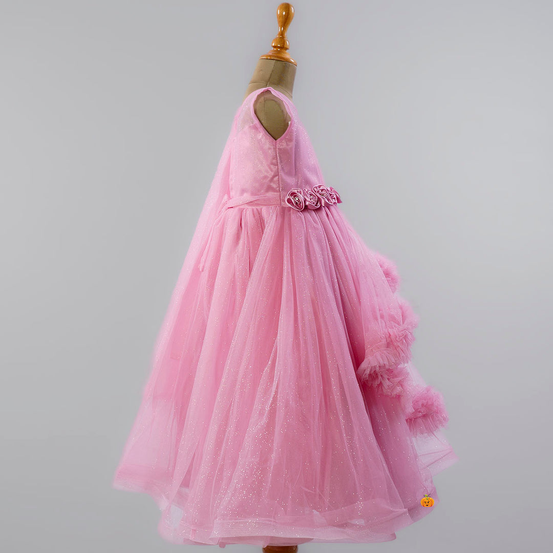 Onion Girls Gown with One Side Frill Side View