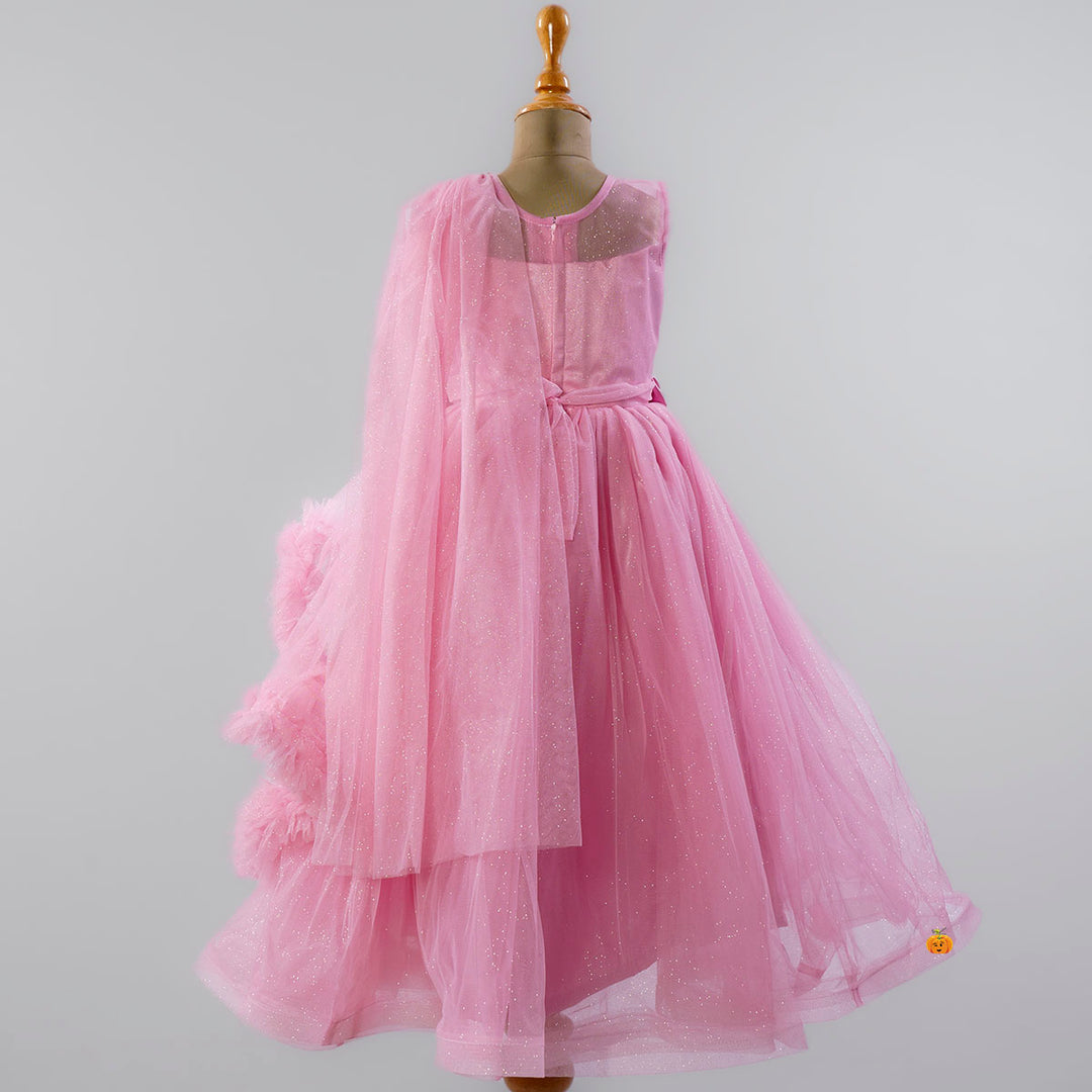 Onion Girls Gown with One Side Frill Back View
