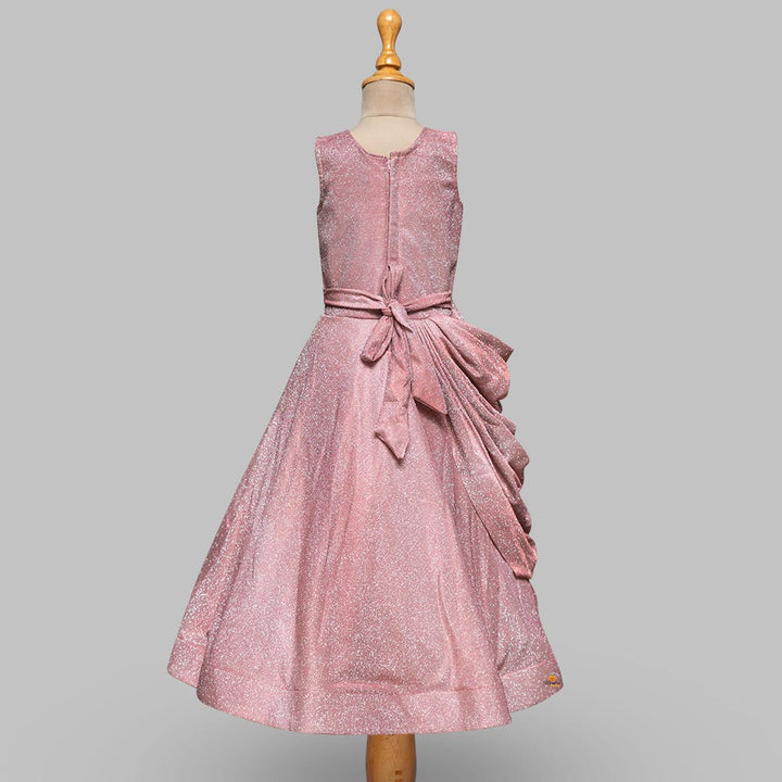 Onion Gown for Girls with Attached Dupatta Back View
