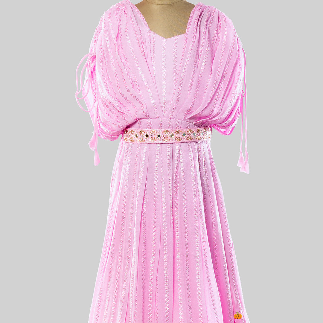 Onion Long Gown for Girls Close Up View