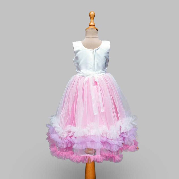 Multi Unicorn Gown for Girls Back View