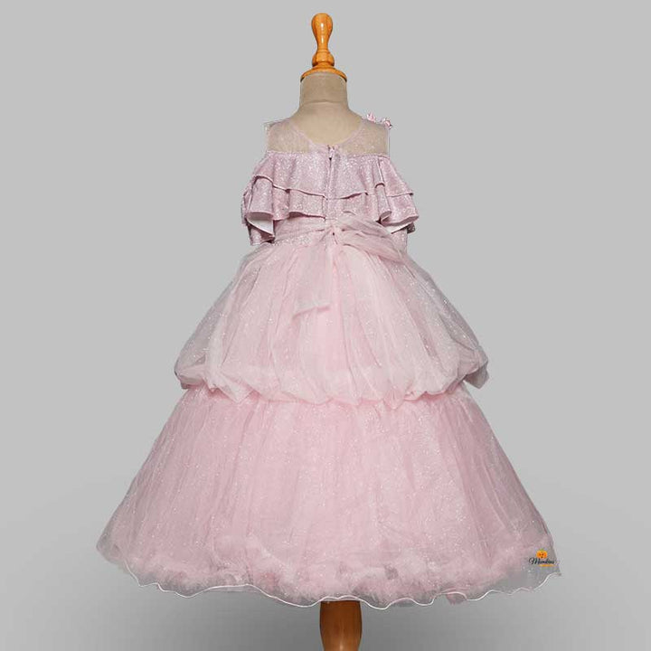 Onion Glittery Party Gown for Girls Back View