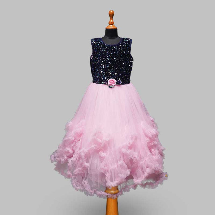 Sequin Designer Gown For Girls Front View