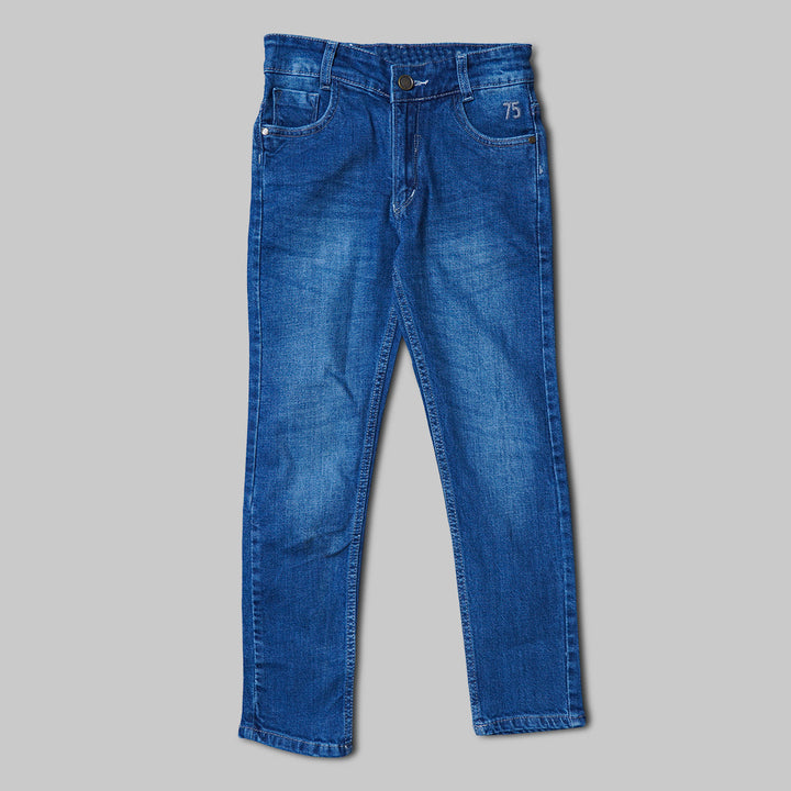 Blue Denim Boys Jeans Front View