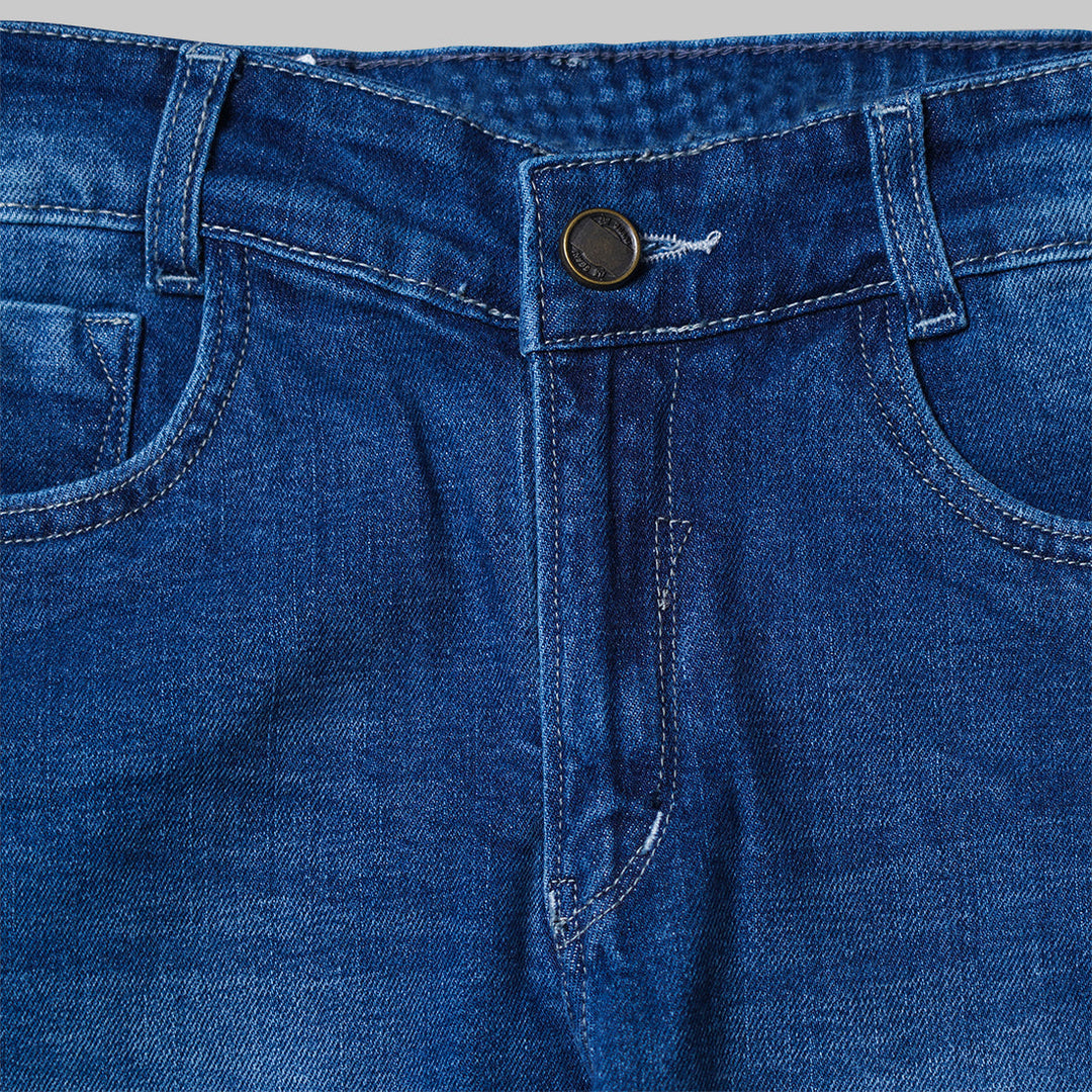 Blue Denim Boys Jeans Close Up 