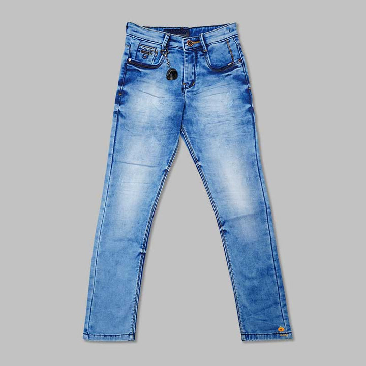Blue & Grey Sheded Jeans for Boys Front 