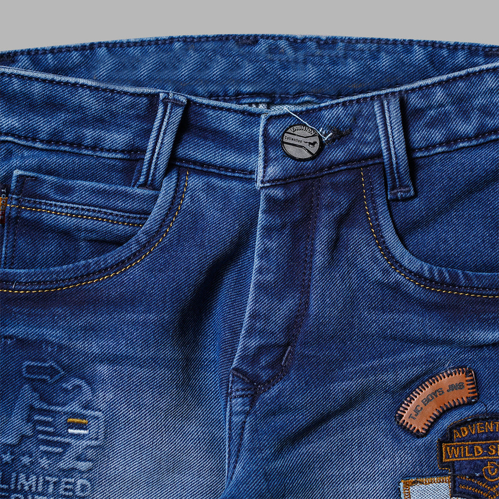 Dark & Light Blue Jeans for Kids Close Up