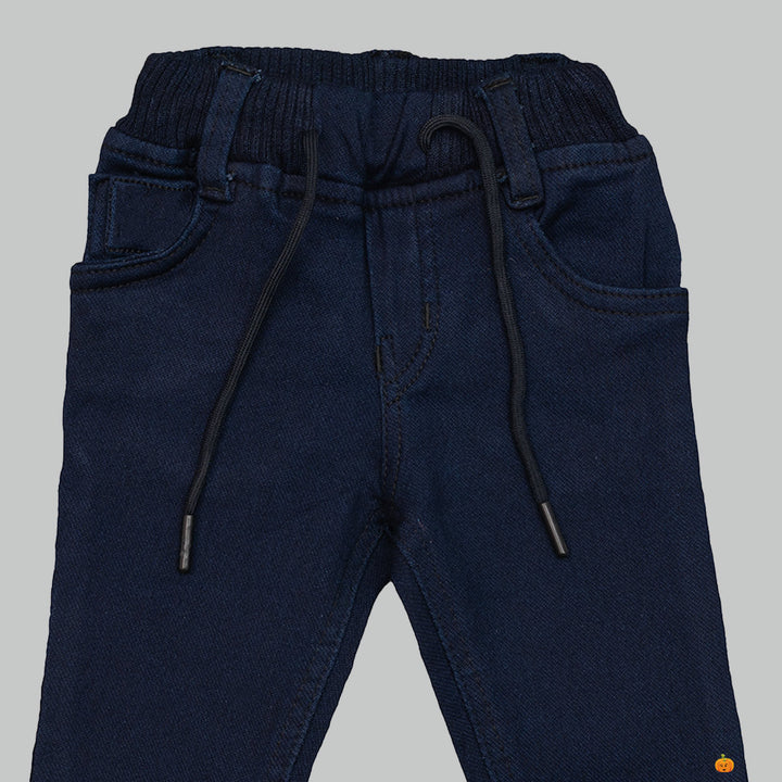 Navy Blue Jeans for Boys Close Up View