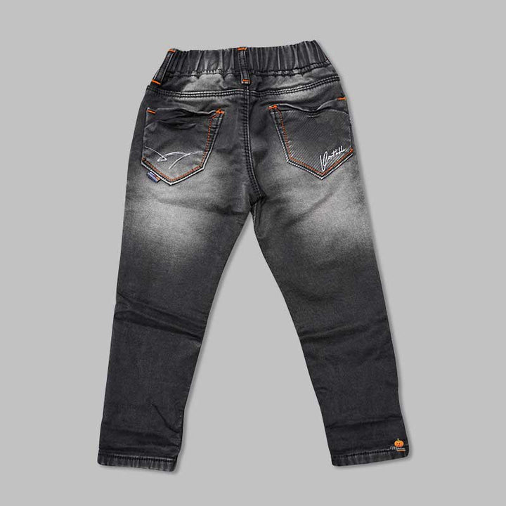 Jeans For Boys And Kids With An Elastic WaistBLACK