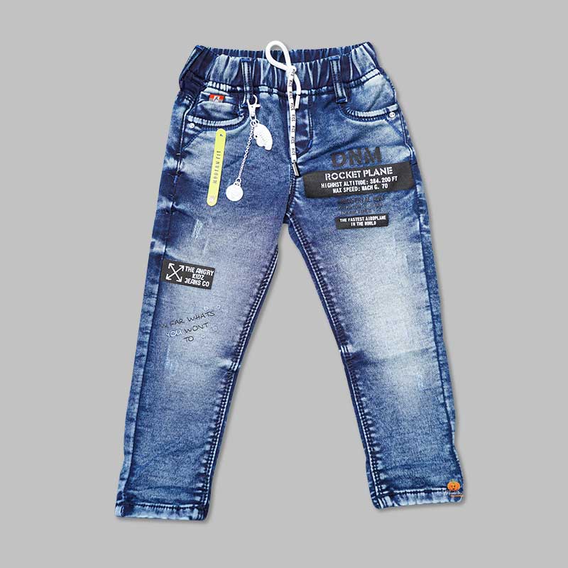 Jeans For Boys And Kids With An Elastic WaistBLUE