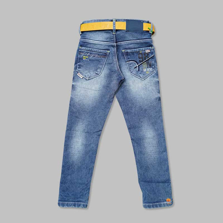 Ripped Pattern Jeans for Boys Back 