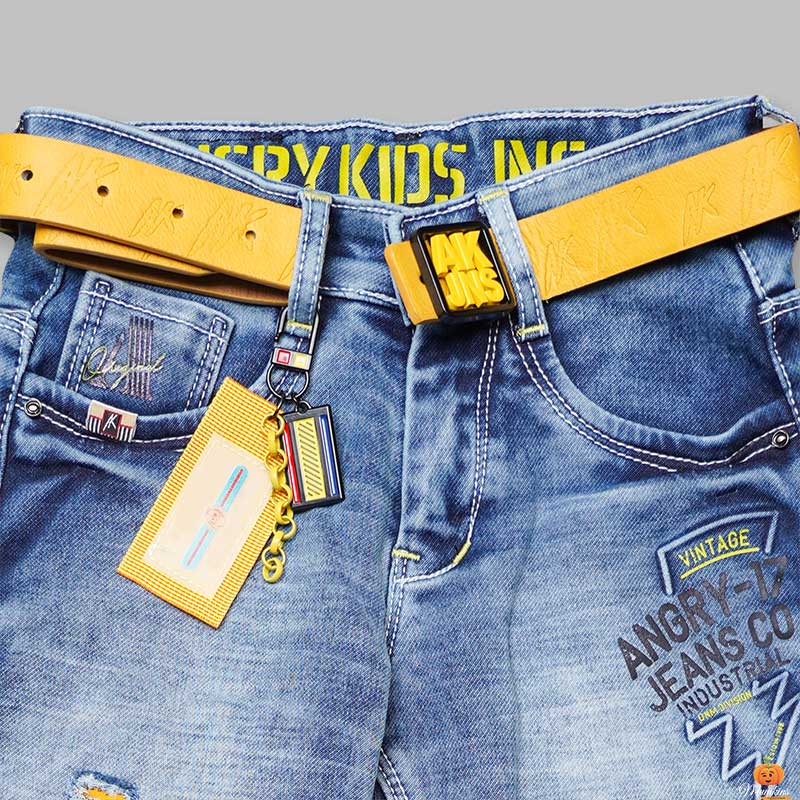 Ripped Pattern Jeans for Boys Close Up 