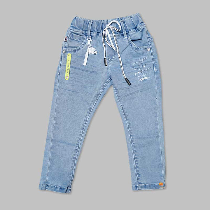 Drawstring Denim Jeans for Boys Front 