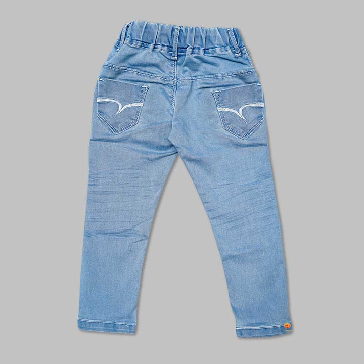 Drawstring Denim Jeans for Boys Back 