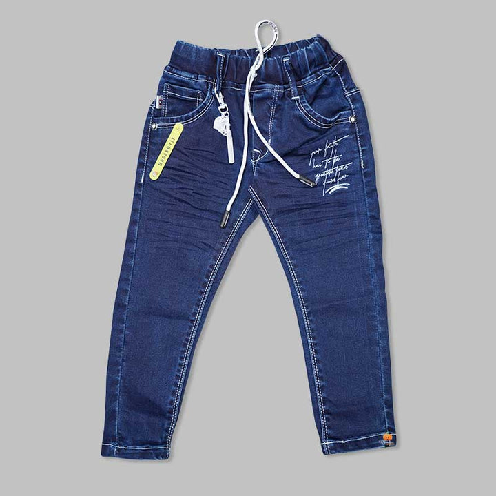 Drawstring Denim Jeans for Boys  Front 