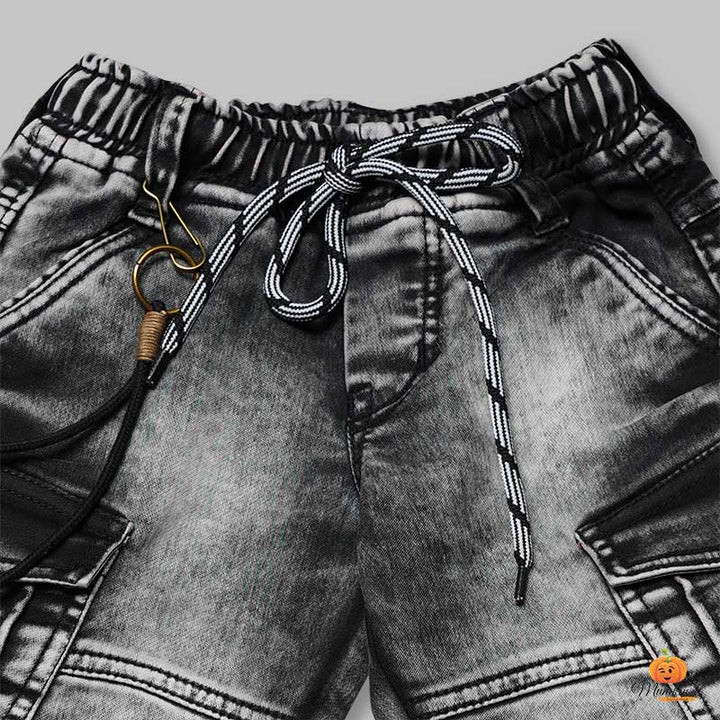 Jeans For Boys And Kids With White Shaded Pattern Close Up View