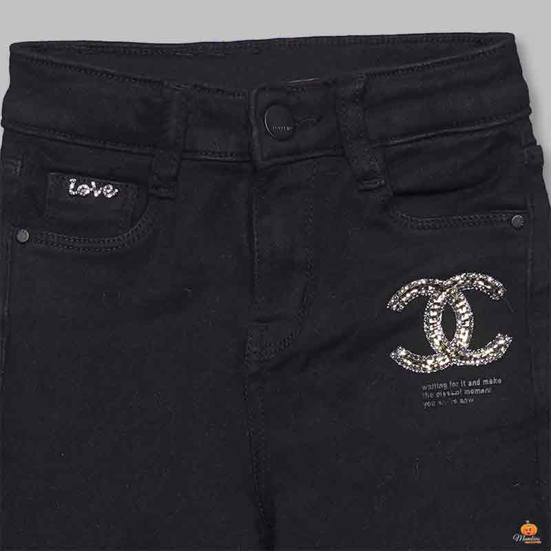 Black Jeans for Girls Close Up View
