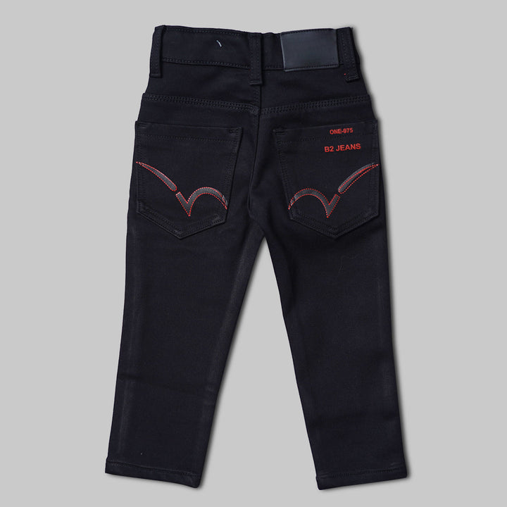 Calligraphic Print Jeans Pant For Boys