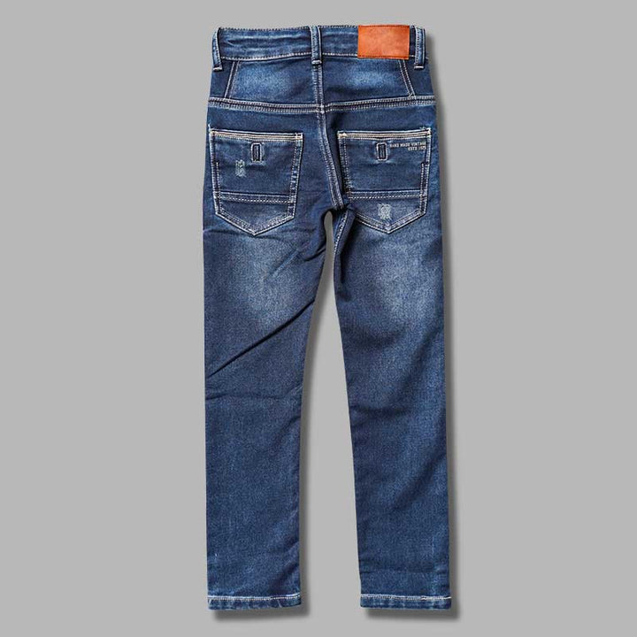 Jeans For Boys And Kids With Rugged Pattern