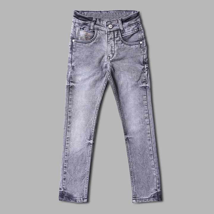 Stylish White Shaded Boys Jeans Front 