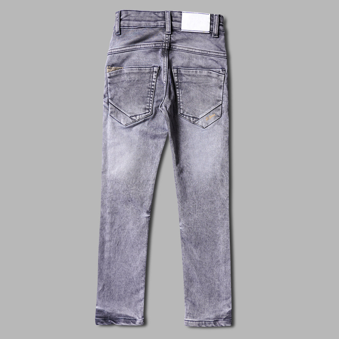 Stylish White Shaded Boys Jeans Back