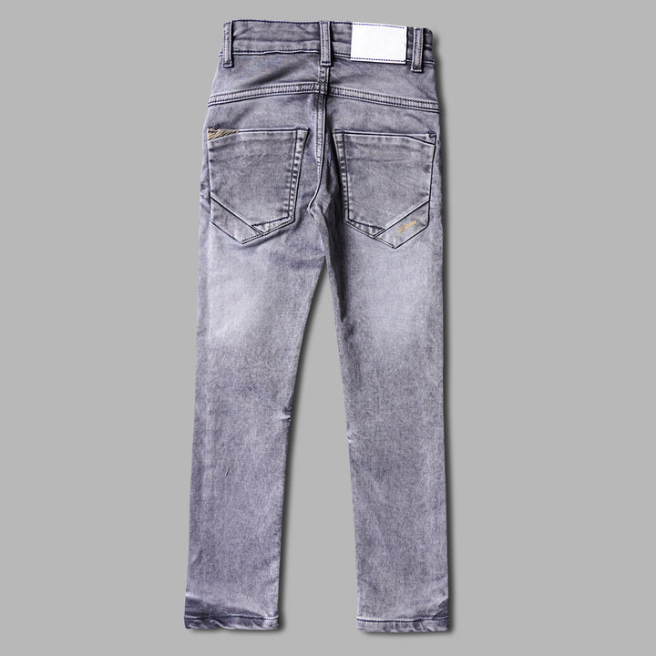 Stylish White Shaded Boys Jeans Back