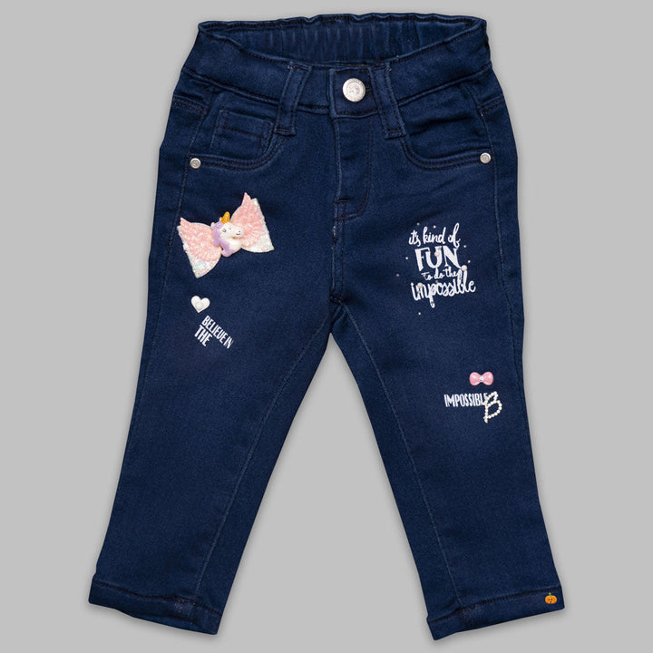 Denim Jeans for Girls and Kids Front View