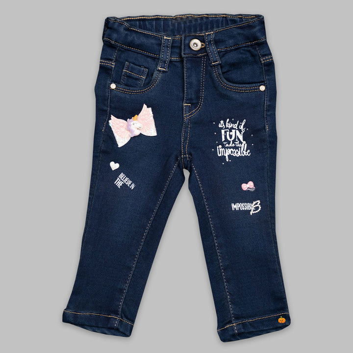 Denim Jeans for Girls and Kids Front View