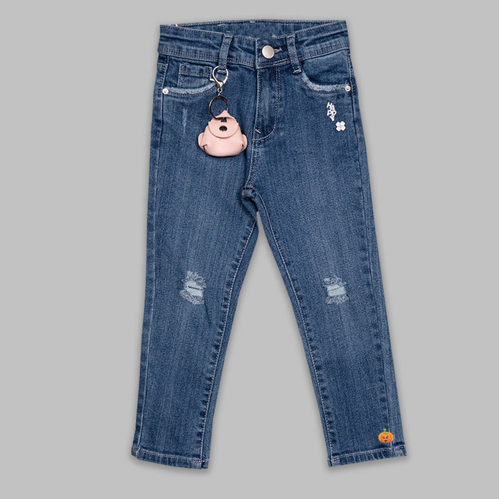 Denim Jeans for Girls and Kids Front View