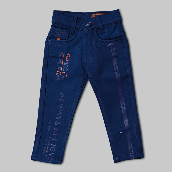 Navy Blue Boys Jeans Front View