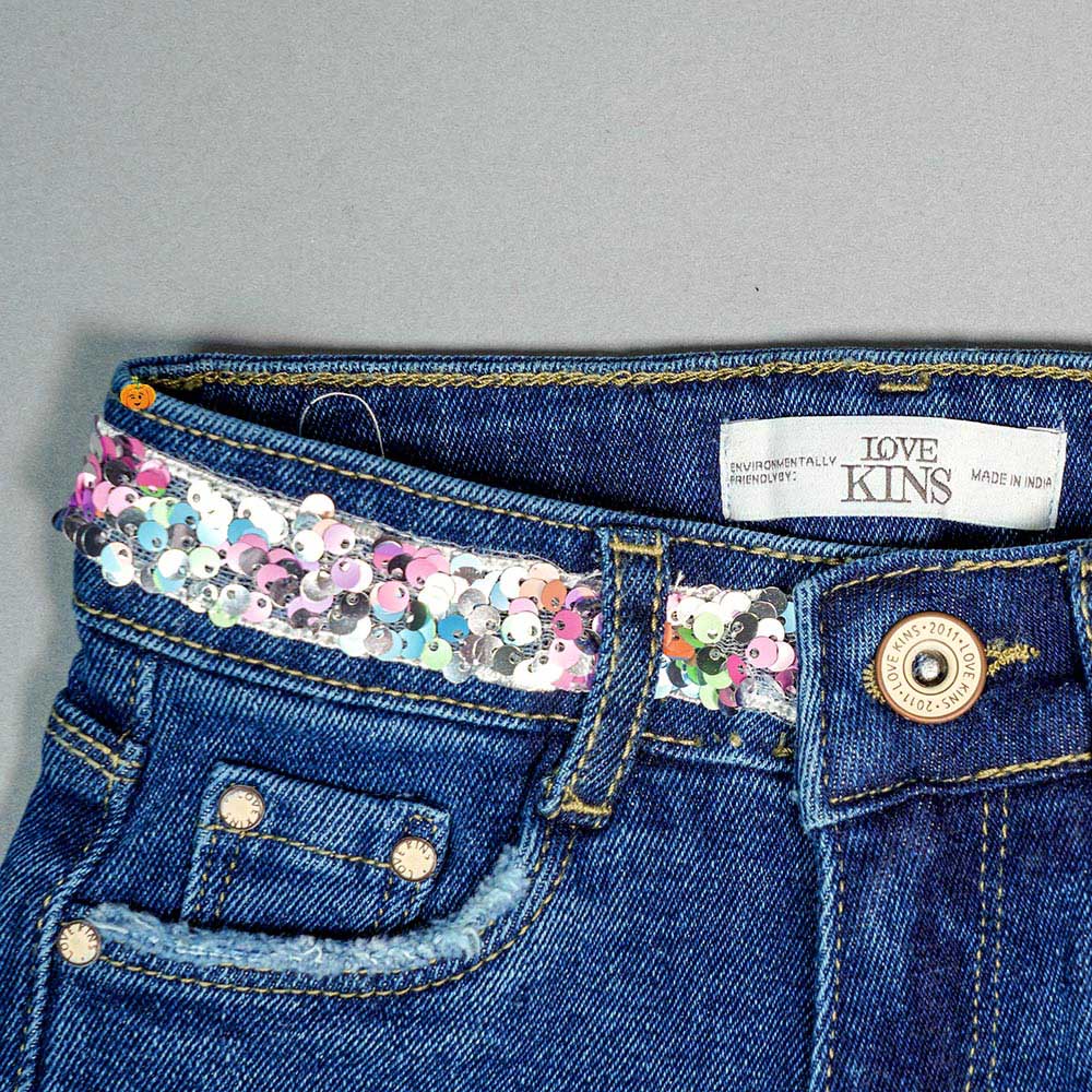 Girl Shorts with Heart Design Close Up View