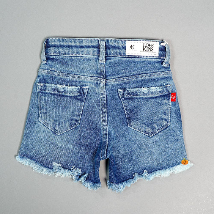Stylish Denim Shorts for Girls and Kids Back View