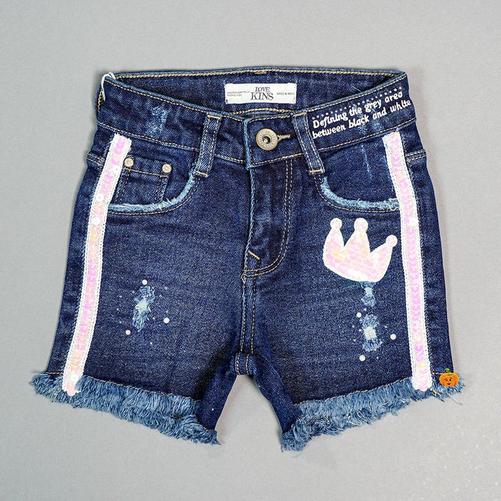 Stylish Denim Shorts for Girls and Kids Front View