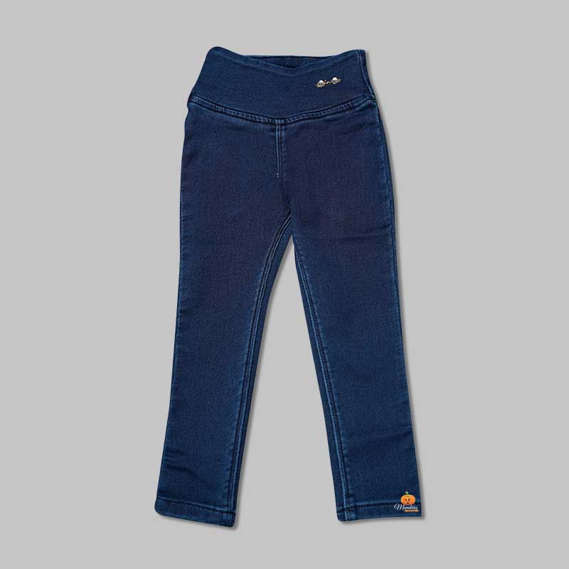 Dark Blue Jeggings for Girls and Kids Front View