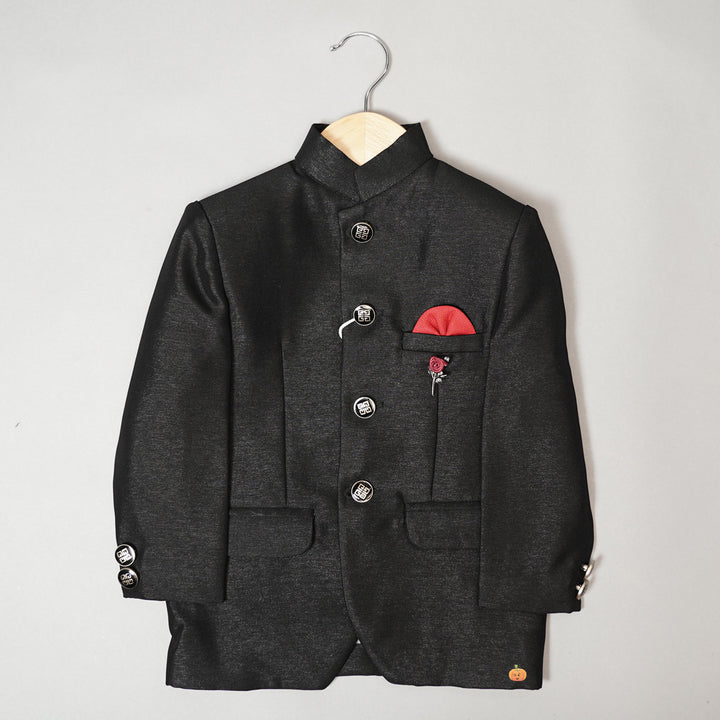 Black Jodhpuri Suits for Boys Top View