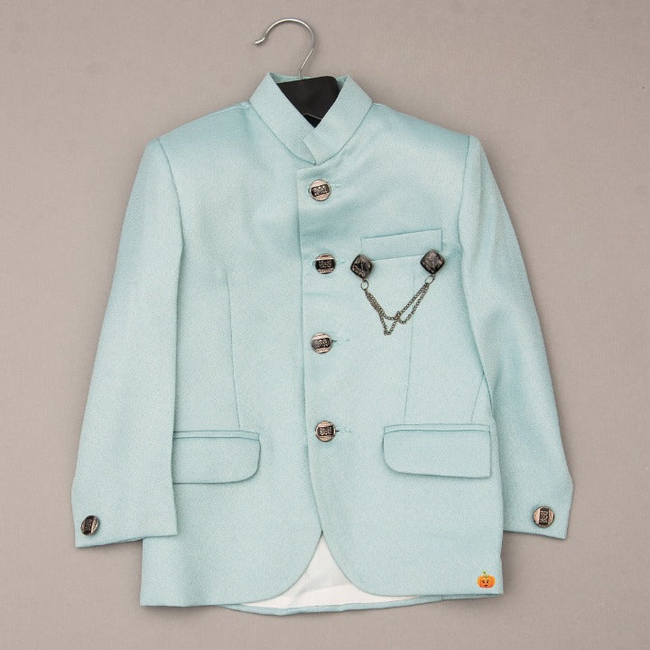 Sky Blue Jodhpuri Suit for Boys Top View