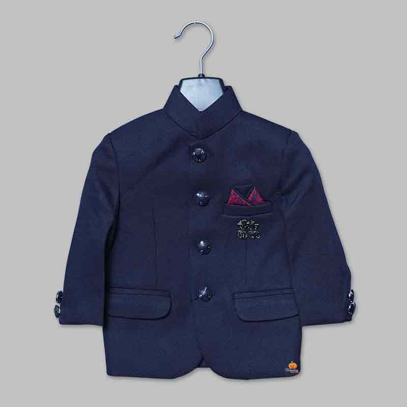 Blue & Wine Jodhpuri Suits For Boys Top View