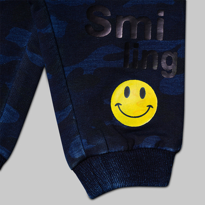 Blue & Sky Blue Elastic Waist Jeans for Boys Close Up
