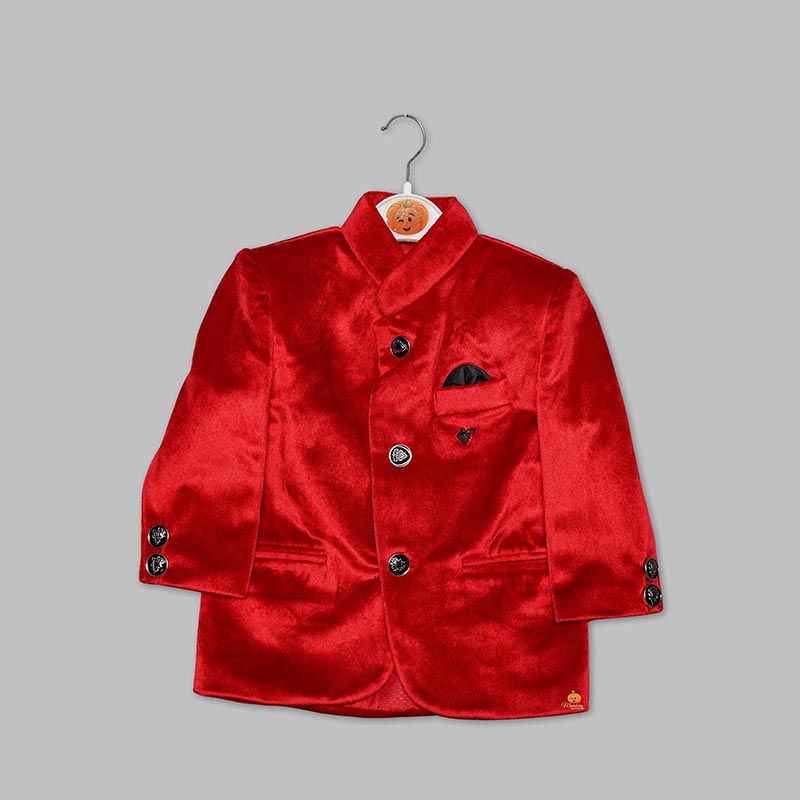 Buy Red Velvet Jodhpuri Suit For Boys Mumkins