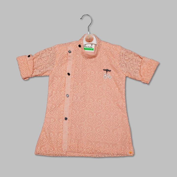 Solid Color Boys Kurta Pajama Top View