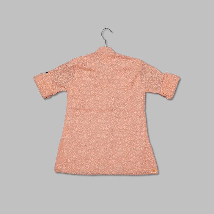 Solid Color Boys Kurta Pajama Back View