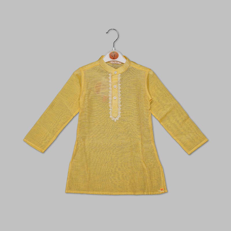 Lemon & Green Boys Kurta Pajama Top View