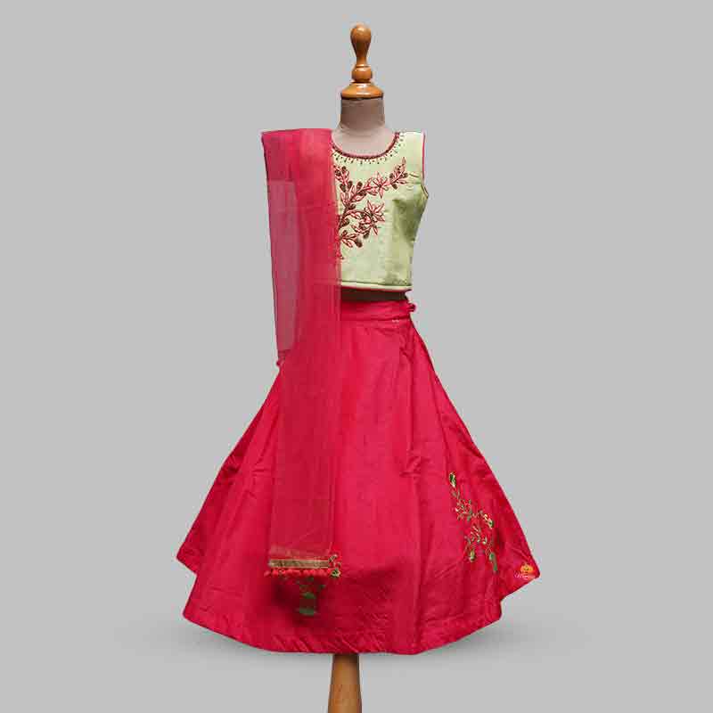  Half Sleeves Lehenga Choli For Baby Girls