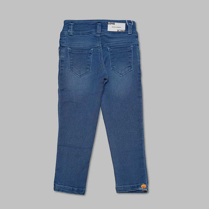 Navy-Light Blue Jeans for Girls Back View