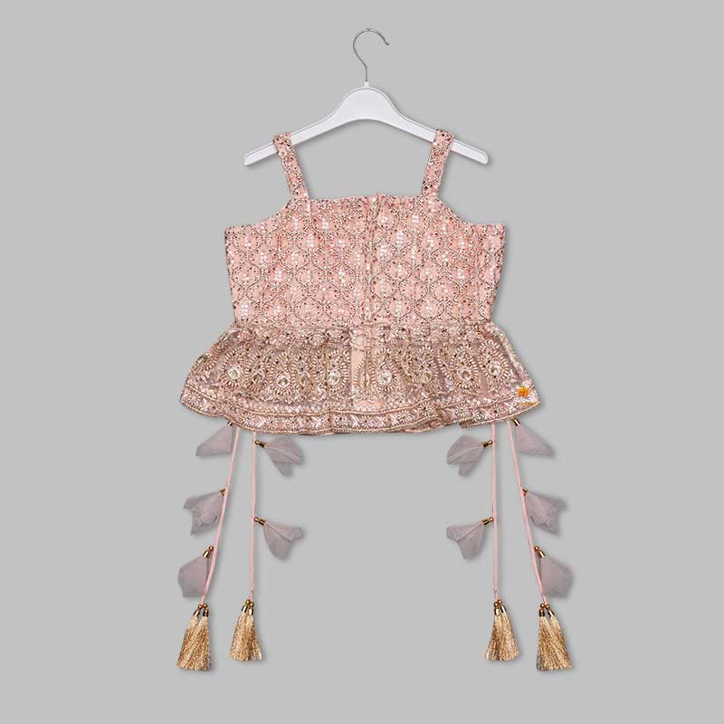 Peach Plazo Suit For Girls