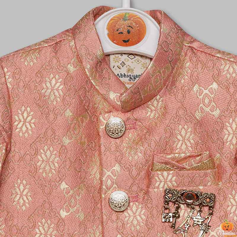 Boys Sherwani with Dhoti Close Up View