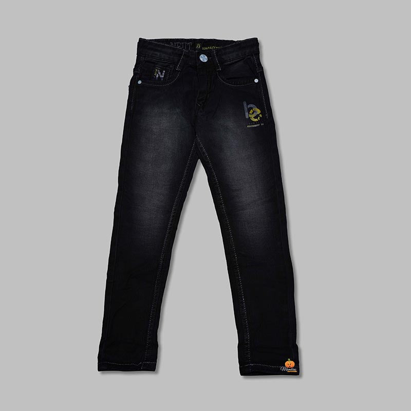 Black Fix Waist Denim Boys Jeans Front 